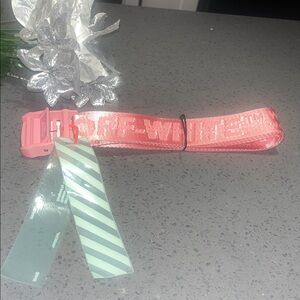 Off-White Pink and Red Belt